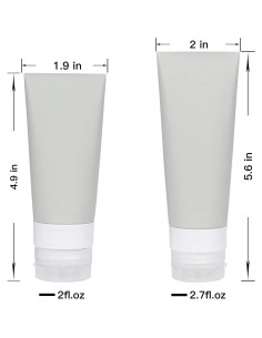 Juego de Botellas de Viaje Silicona 6 Piezas 80ml 60ml - Rosa Verde Gris 2