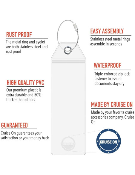 Soportes de Etiqueta de Equipaje Crucero Cruise On - Paquete de 4