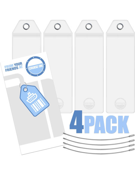 Soportes de Etiqueta de Equipaje Crucero Cruise On - Paquete de 4