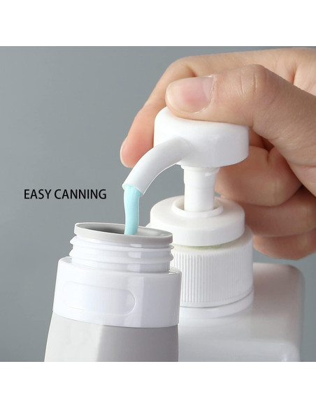 Juego de Botellas de Viaje Silicona 6 Piezas 80ml 60ml - Rosa Verde Gris