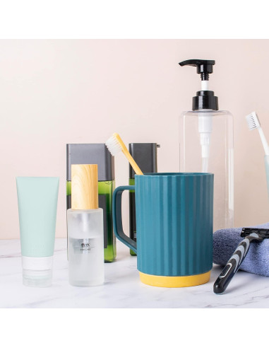 Juego de Botellas de Viaje Silicona 6 Piezas 80ml 60ml - Rosa Verde Gris