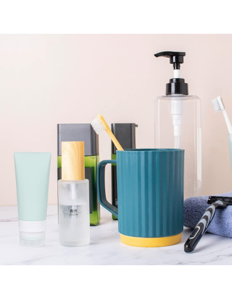 Juego de Botellas de Viaje Silicona 6 Piezas 80ml 60ml - Rosa Verde Gris