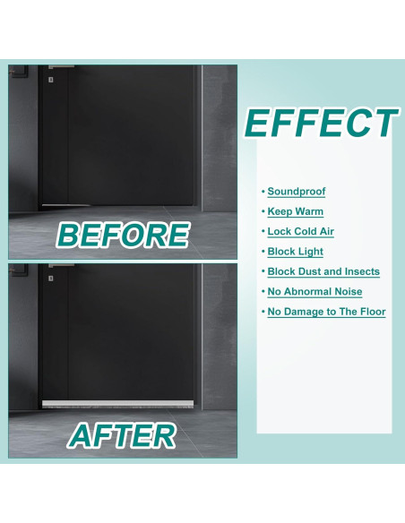 Barrera de Puerta uxcell 100 cm con Cepillo y Adhesivo Negro