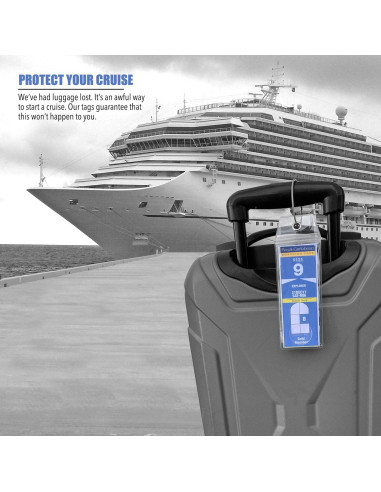 Soportes de Etiqueta de Equipaje Crucero Cruise On - Paquete de 4