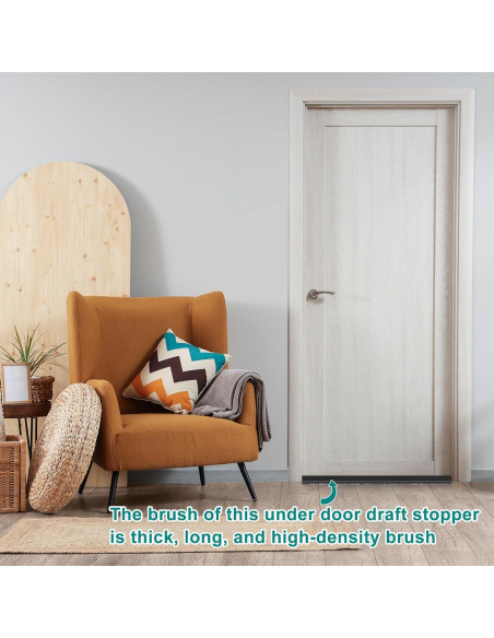 Barrera de Puerta uxcell 100 cm con Cepillo y Adhesivo Negro