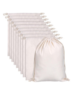 10 Bolsas de Algodón Reutilizables SynHHergyx 30x40 cm