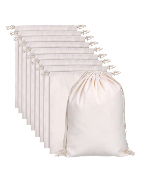 10 Bolsas de Algodón Reutilizables SynHHergyx 30x40 cm