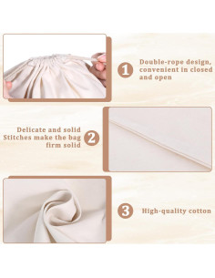 10 Bolsas de Algodón Reutilizables SynHHergyx 30x40 cm 2