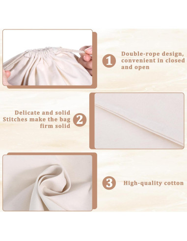 10 Bolsas de Algodón Reutilizables SynHHergyx 30x40 cm