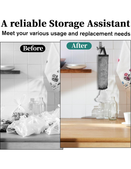 Soporte de Bolsa de Plástico 4 Pcs LXUEJIE Malla Negra 42.5x15 cm
