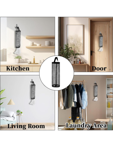 Soporte de Bolsa de Plástico 4 Pcs LXUEJIE Malla Negra 42.5x15 cm