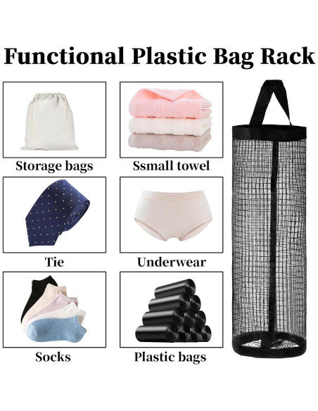 Soporte de Bolsa de Plástico 4 Pcs LXUEJIE Malla Negra 42.5x15 cm