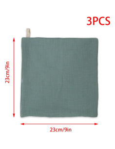 Paquete de 3 Toallas Faciales Reutilizables YUYUDEHM Algodón Verde 2