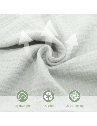 Paquete de 3 Toallas Faciales Reutilizables YUYUDEHM Algodón Verde