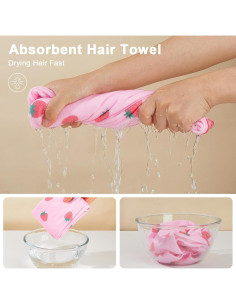 Toalla de Microfibra para Cabello Unicorn Castle 2Pack Rosa 2