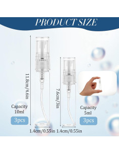 6 Botellas de Spray Rellenables Aysatogc 5ml y 10ml Vidrio 2