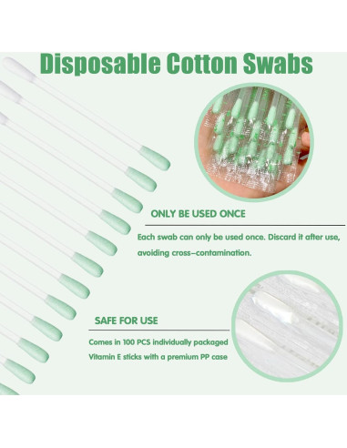 100 Bastones Desmaquillantes de Algodón Geodurn con Vitamina E
