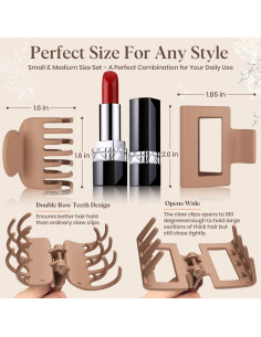 Clips de Garra Medianos Oeusnael 8 Pcs Antideslizantes Neutros 2