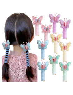 10 Lazos de Pelo Espiral de Mariposa Coloridos Myhiju