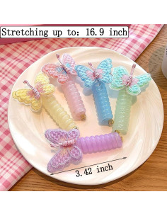 10 Lazos de Pelo Espiral de Mariposa Coloridos Myhiju 2