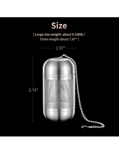 Infusor de Té Reutilizable BOMANSI BOMS Acero Inoxidable 316 Grande