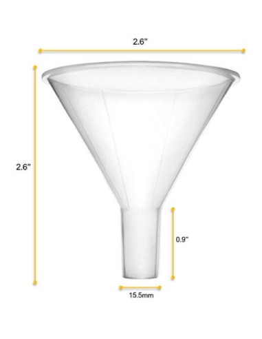 Embudo de Polvo EISCO 6.6 cm Plástico Resistente para Laboratorio