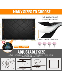 Cubierta Magnética para Chimenea CADARA 91x71 cm Aislamiento 2