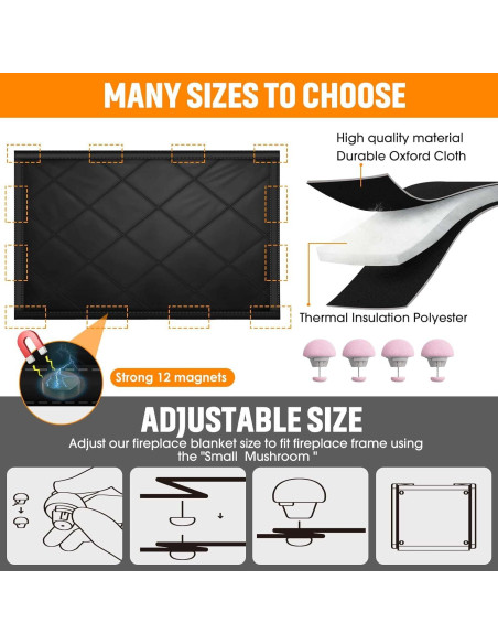 Cubierta Magnética para Chimenea CADARA 91x71 cm Aislamiento Cubierta Magnética para Chimenea CADARA 91x71 cm Aislamiento
