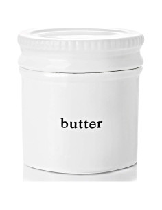 Plato para Mantequilla GDCZ con Tapa y Línea de Agua - Blanco