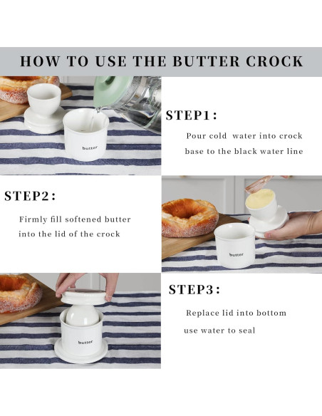 Plato para Mantequilla GDCZ con Tapa y Línea de Agua - Blanco