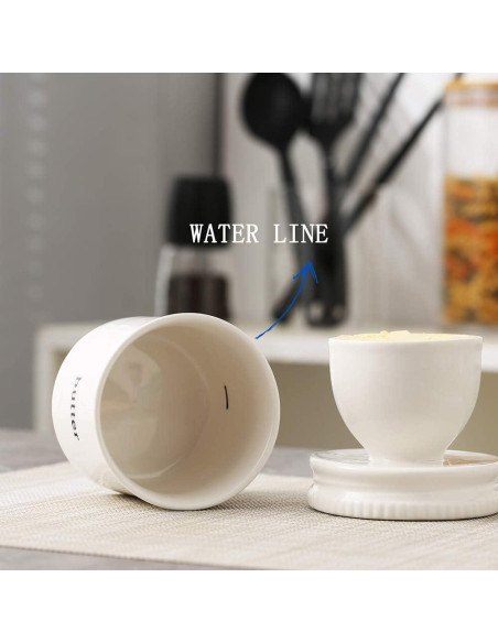 Plato para Mantequilla GDCZ con Tapa y Línea de Agua - Blanco