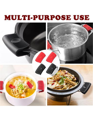 Soporte de Mango Caliente de Silicona Genérico - Juego de 2 Pares