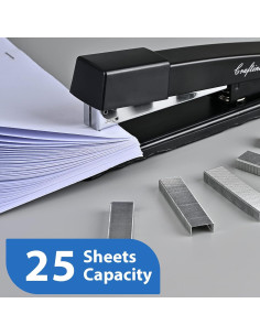 Grapadora de Metal Craftinova - Capacidad 25 Hojas, Negra, Paquete de 6 2