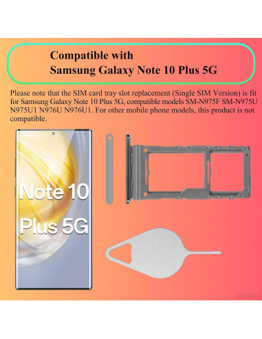 Bandeja SIM Reemplazo Samsung Galaxy Note 10 Plus 5G Aura Glow