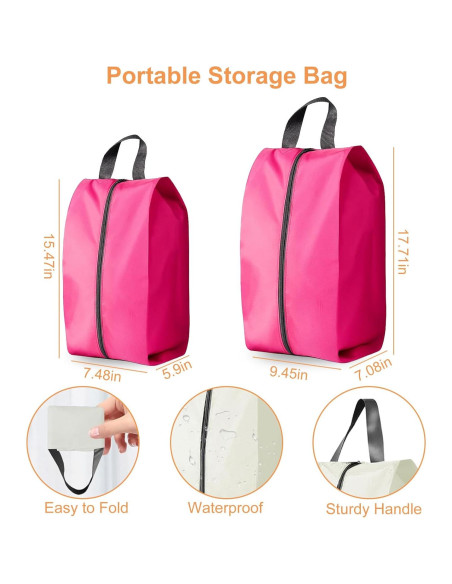 Bolsa de Zapatos de Viaje Uprimeasy Rosa 3 Pares Impermeable