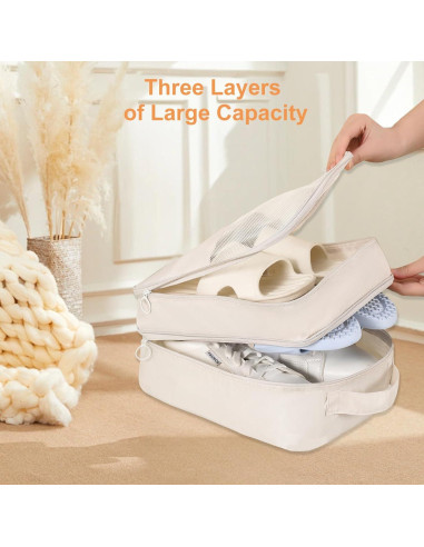 Bolsa de Zapatos de Viaje Uprimeasy Rosa 3 Pares Impermeable