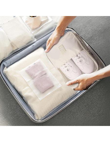 Bolsa de Zapatos de Viaje Uprimeasy Rosa 3 Pares Impermeable