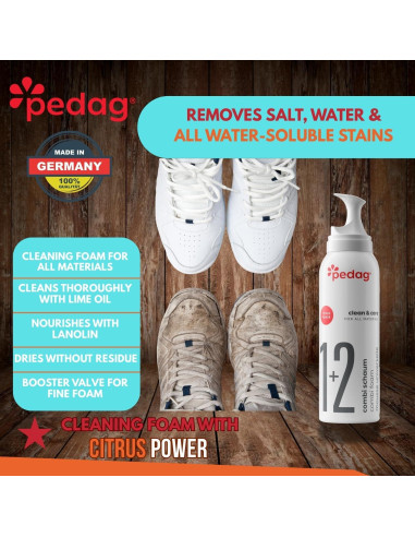 Kit de Limpieza de Zapatos Pedag 3.7oz - Limpiador Combi para Cuero y Suede