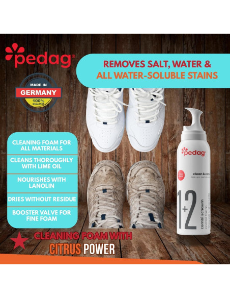 Kit de Limpieza de Zapatos Pedag 3.7oz - Limpiador Combi para Cuero y Suede