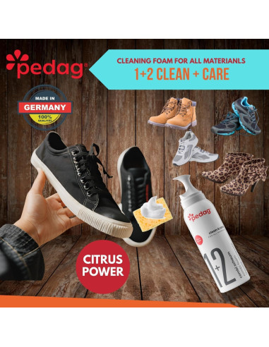 Kit de Limpieza de Zapatos Pedag 3.7oz - Limpiador Combi para Cuero y Suede
