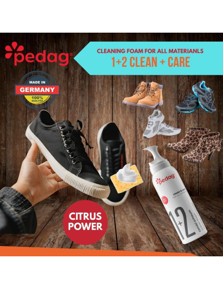 Kit de Limpieza de Zapatos Pedag 3.7oz - Limpiador Combi para Cuero y Suede