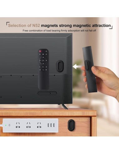 Soporte de Control Remoto Magnético Cfyouend, Paquete de 4, Negro