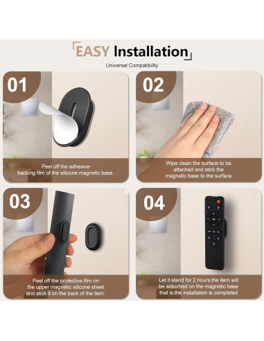 Soporte de Control Remoto Magnético Cfyouend, Paquete de 4, Negro