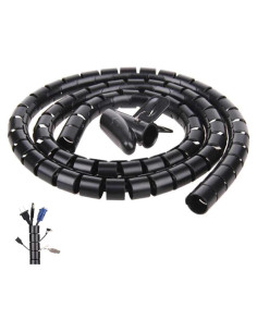 Tubo Organizador de Cables 20FT Davidsons Negro 28mm