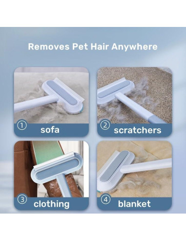 Cepillo Quitapelusas para Mascotas - Multi-Superficie, Reutilizable