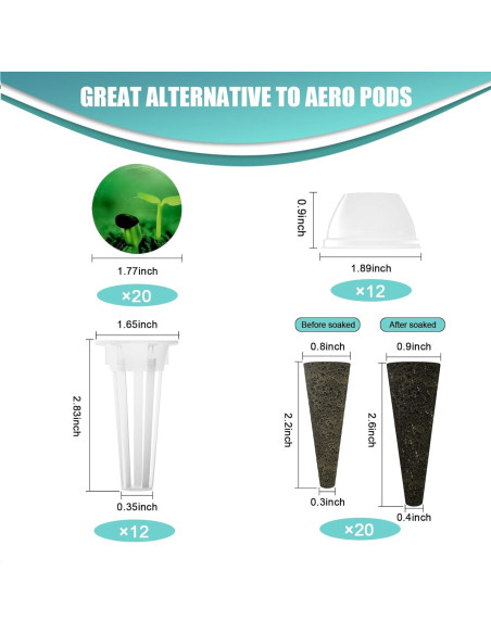 Kit de 64 Piezas Haligo para Cultivo Hidropónico - Semillas