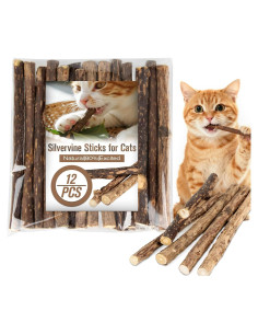 CARGEN Palos de Silvervine para Gatos - 12 Unidades, Cuidado Dental