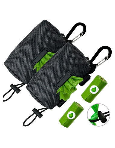 Soporte para bolsas de caca de perro CAKOVANO - 2 dispensadores + 30 bolsas