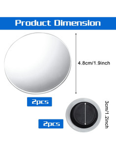Espejo de Punto Ciego Piriuuo 5.1cm Ajustable Autoadhesivo 2