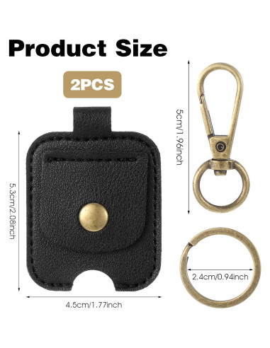 Funda de Llave de Coche Gjinxi PU Vintage 2 Pcs 13x4.5cm